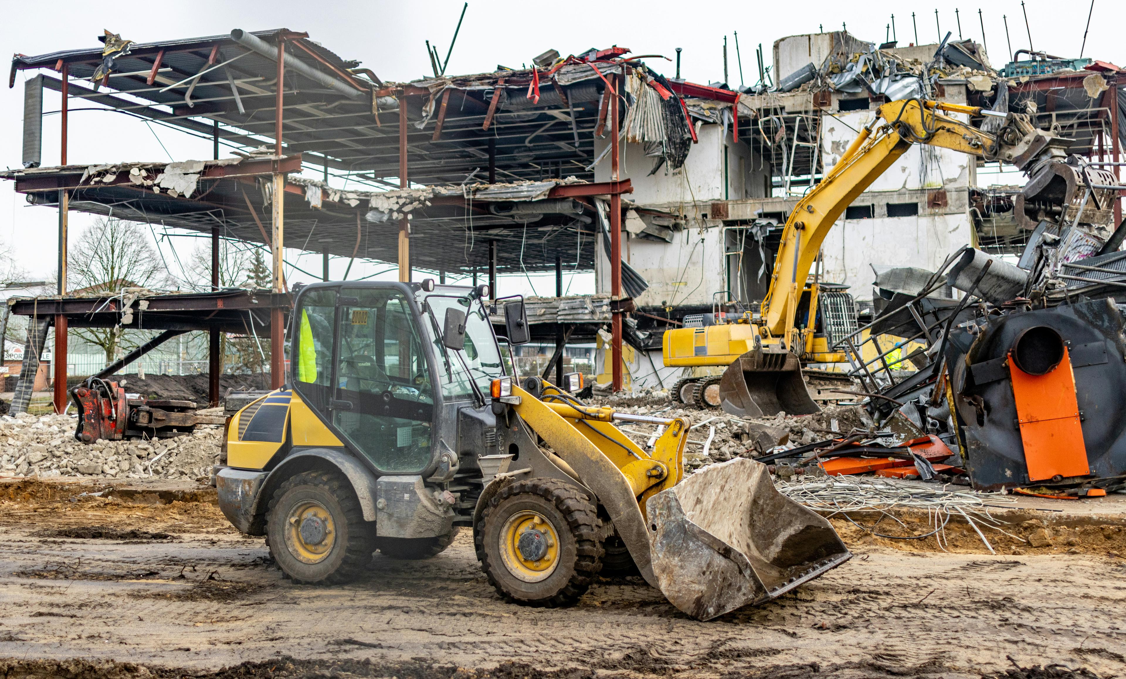 Controlled demolition in progress